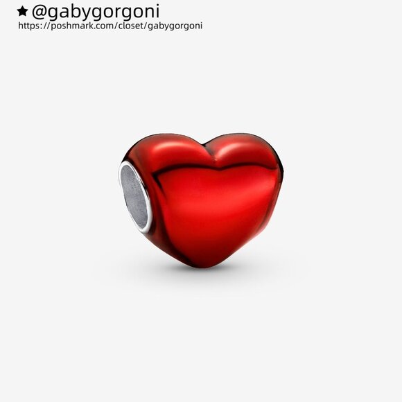 Pandora Metallic Red Heart Charm - Picture 1 of 7